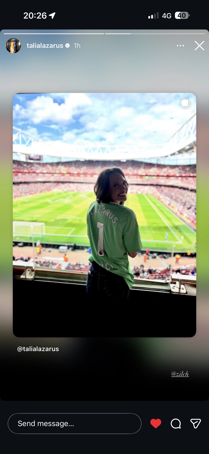 Talia Lazarus sharing a previous Zilch Arsenal box experience